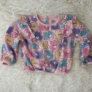 90's Care Bears Baby Pullover Sweatshirt Pink‎ Graphic Ruffle 24M